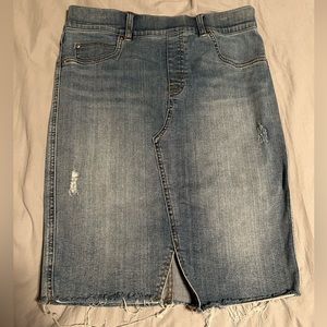 Spanx Distressed Denim Skirt